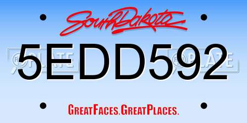 5EDD592 South Dakota License Plate