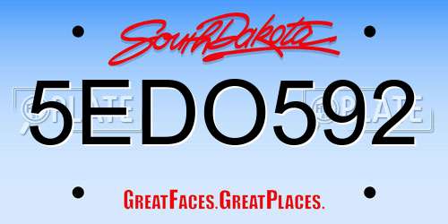 5EDO592 South Dakota License Plate