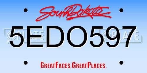 5EDO597 South Dakota License Plate