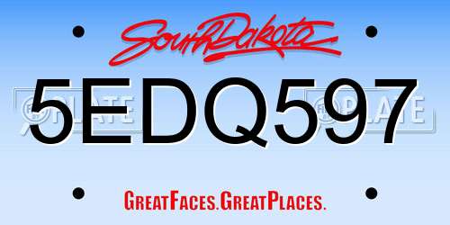 5EDQ597 South Dakota License Plate