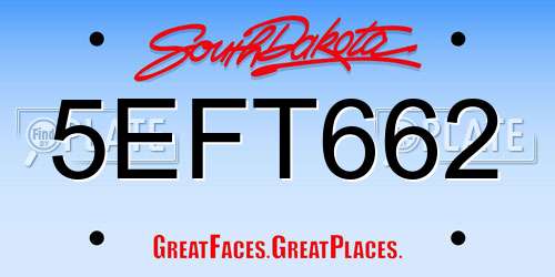 5EFT662 South Dakota License Plate