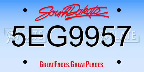 5EG9957 South Dakota License Plate