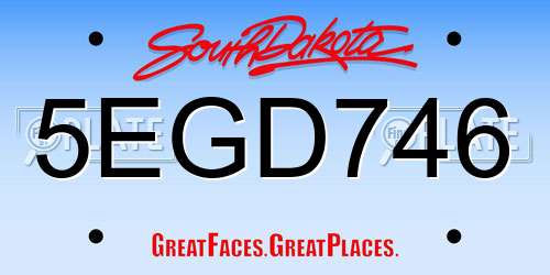 5EGD746 South Dakota License Plate