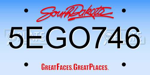 5EGO746 South Dakota License Plate