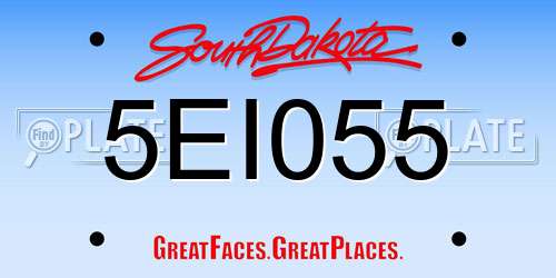 5EI055 South Dakota License Plate