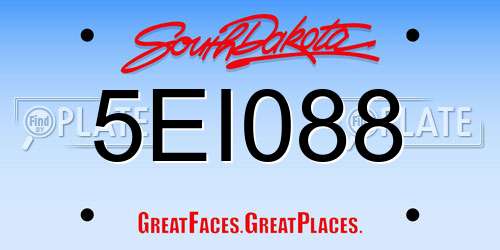 5EI088 South Dakota License Plate
