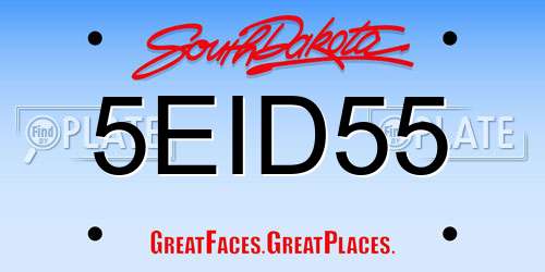 5EID55 South Dakota License Plate