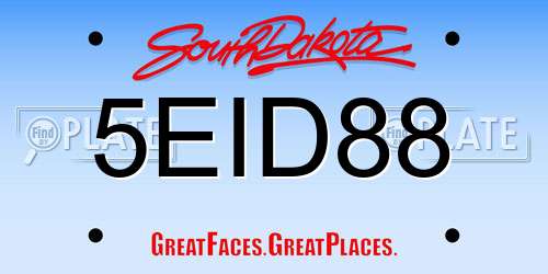 5EID88 South Dakota License Plate