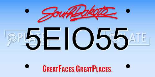 5EIO55 South Dakota License Plate