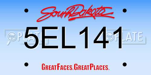 5EL141 South Dakota License Plate