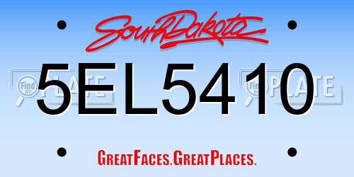 5EL5410 South Dakota License Plate