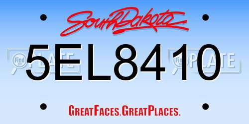 5EL8410 South Dakota License Plate