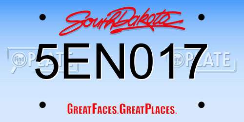 5EN017 South Dakota License Plate