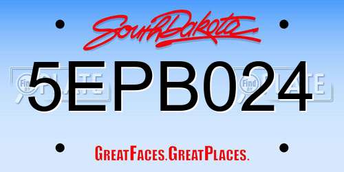 5EPB024 South Dakota License Plate