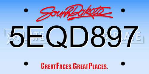 5EQD897 South Dakota License Plate