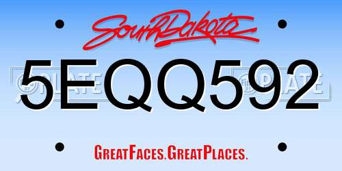 5EQQ592 South Dakota License Plate