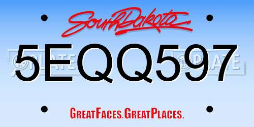 5EQQ597 South Dakota License Plate