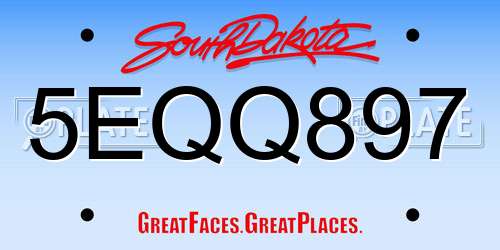 5EQQ897 South Dakota License Plate
