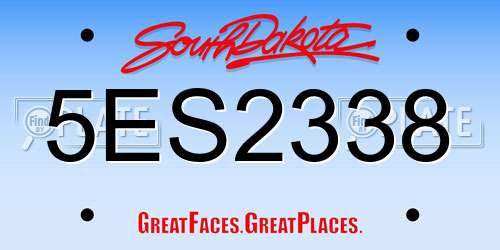 5ES2338 South Dakota License Plate