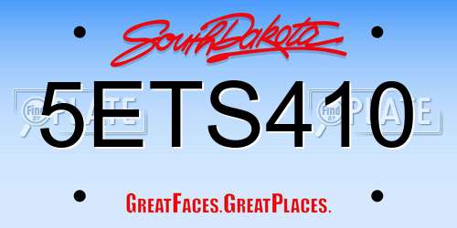 5ETS410 South Dakota License Plate