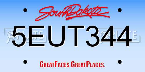 5EUT344 South Dakota License Plate