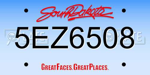 5EZ6508 South Dakota License Plate