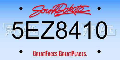 5EZ8410 South Dakota License Plate