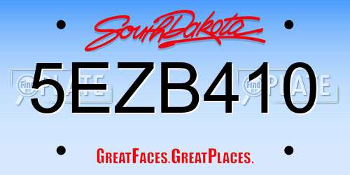 5EZB410 South Dakota License Plate