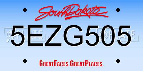 5EZG505 South Dakota License Plate