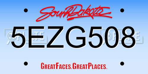 5EZG508 South Dakota License Plate