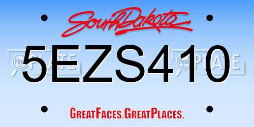 5EZS410 South Dakota License Plate