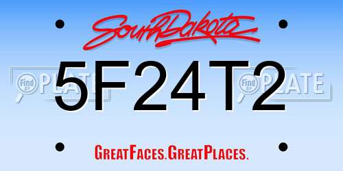 5F24T2 South Dakota License Plate