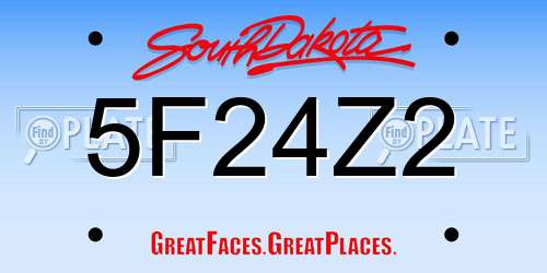 5F24Z2 South Dakota License Plate