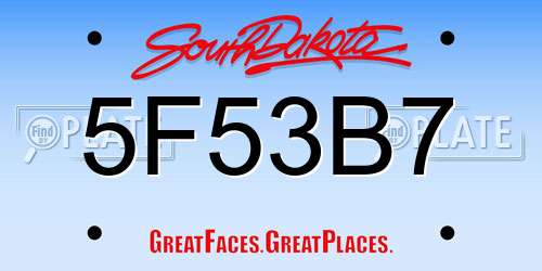 5F53B7 South Dakota License Plate
