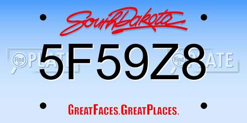 5F59Z8 South Dakota License Plate