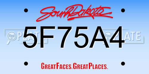 5F75A4 South Dakota License Plate