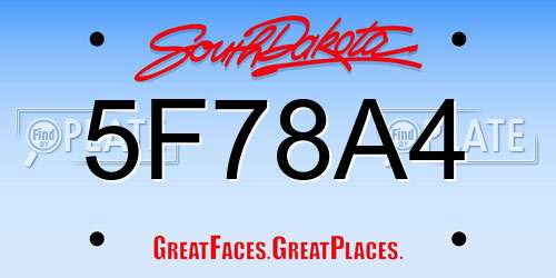 5F78A4 South Dakota License Plate