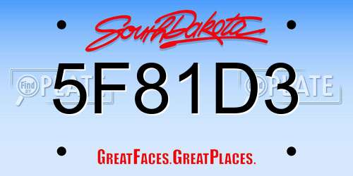 5F81D3 South Dakota License Plate