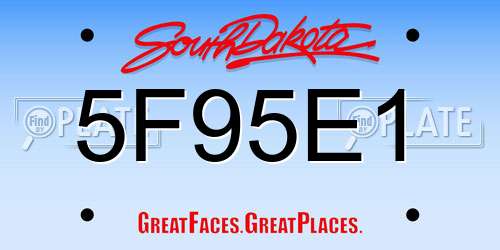 5F95E1 South Dakota License Plate