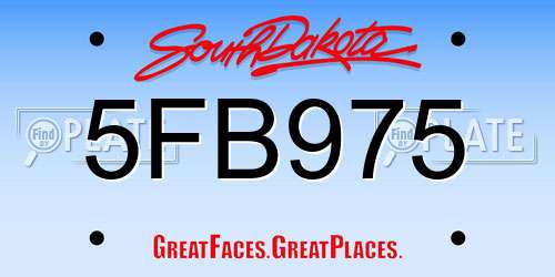 5FB975 South Dakota License Plate
