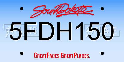 5FDH150 South Dakota License Plate