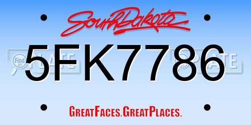 5FK7786 South Dakota License Plate