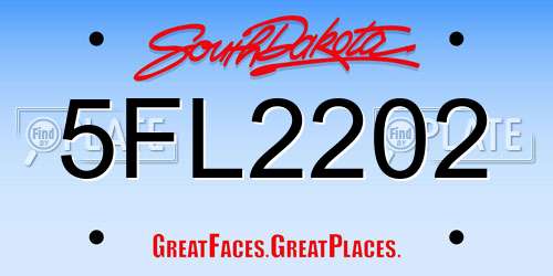 5FL2202 South Dakota License Plate