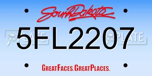 5FL2207 South Dakota License Plate