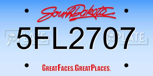 5FL2707 South Dakota License Plate