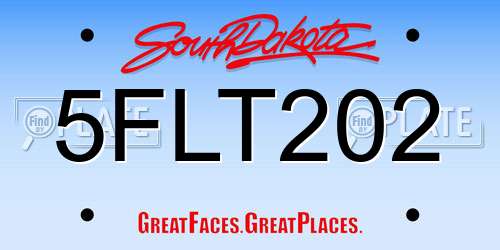 5FLT202 South Dakota License Plate