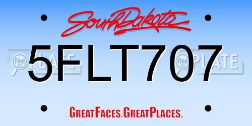 5FLT707 South Dakota License Plate