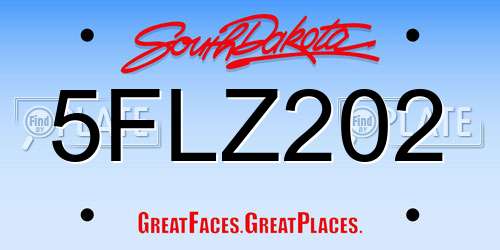 5FLZ202 South Dakota License Plate