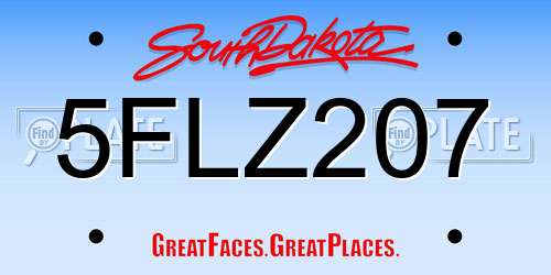 5FLZ207 South Dakota License Plate