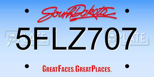 5FLZ707 South Dakota License Plate